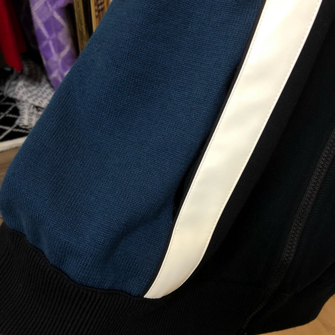 LV Mixed Leather Knit Cardigan