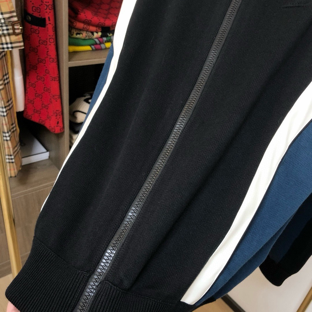 LV Mixed Leather Knit Cardigan