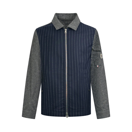 Moncler Wool Striped Zip-Up Jacket