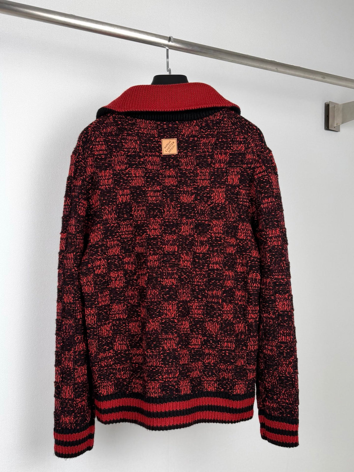LV Damier Jacquard Cardigan with Collar