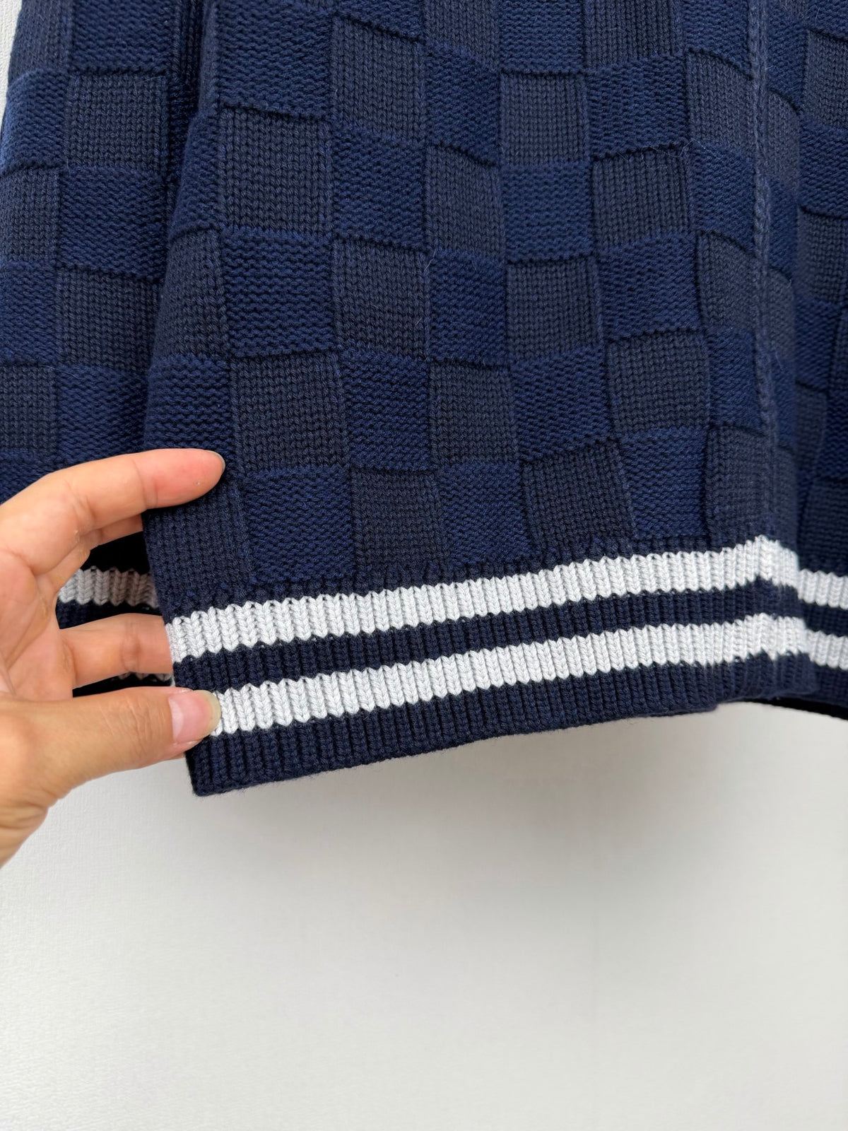 LV Damier Jaquard Zip-Up Cardigan/Sweater