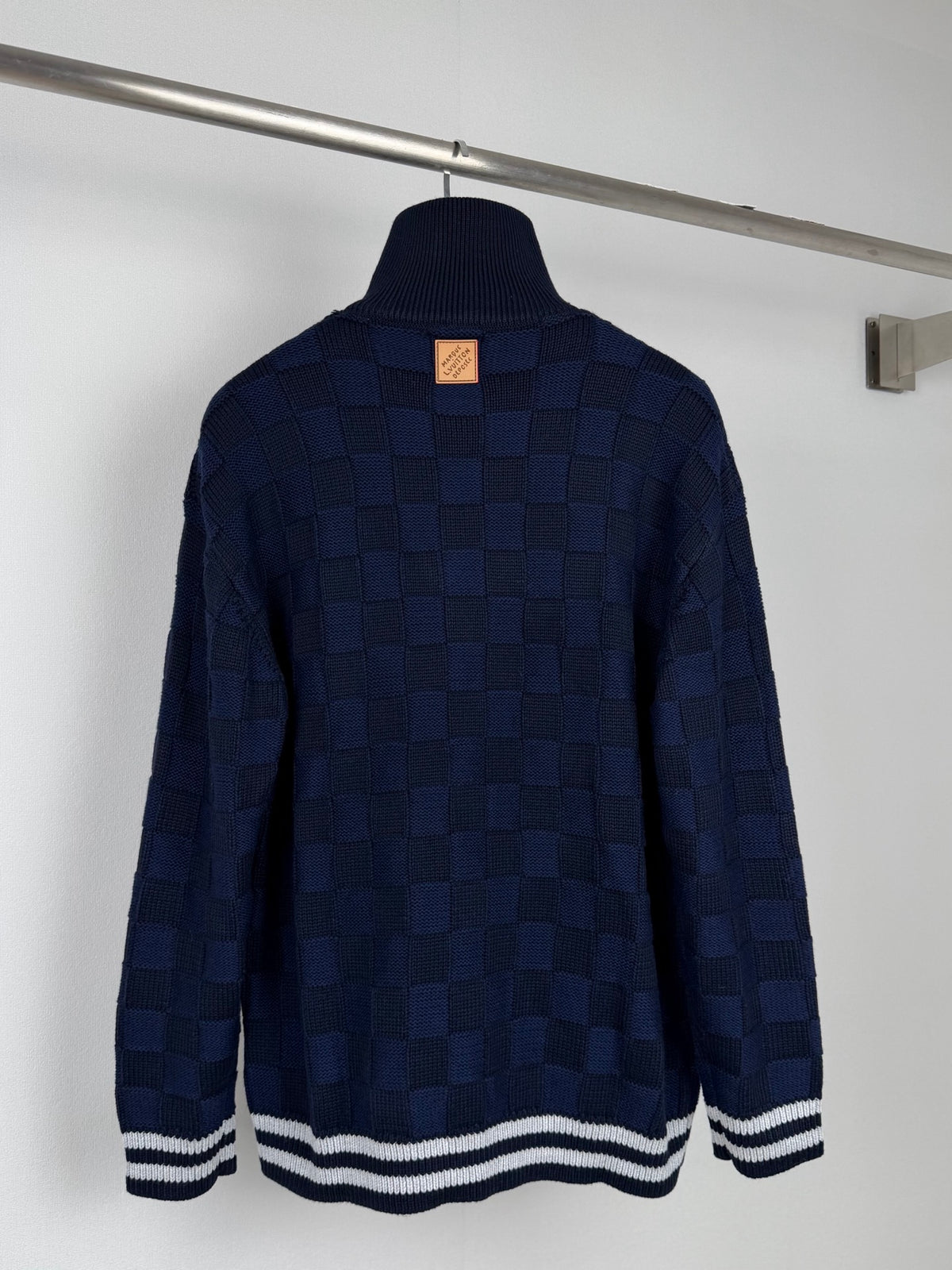 LV Damier Jaquard Zip-Up Cardigan/Sweater