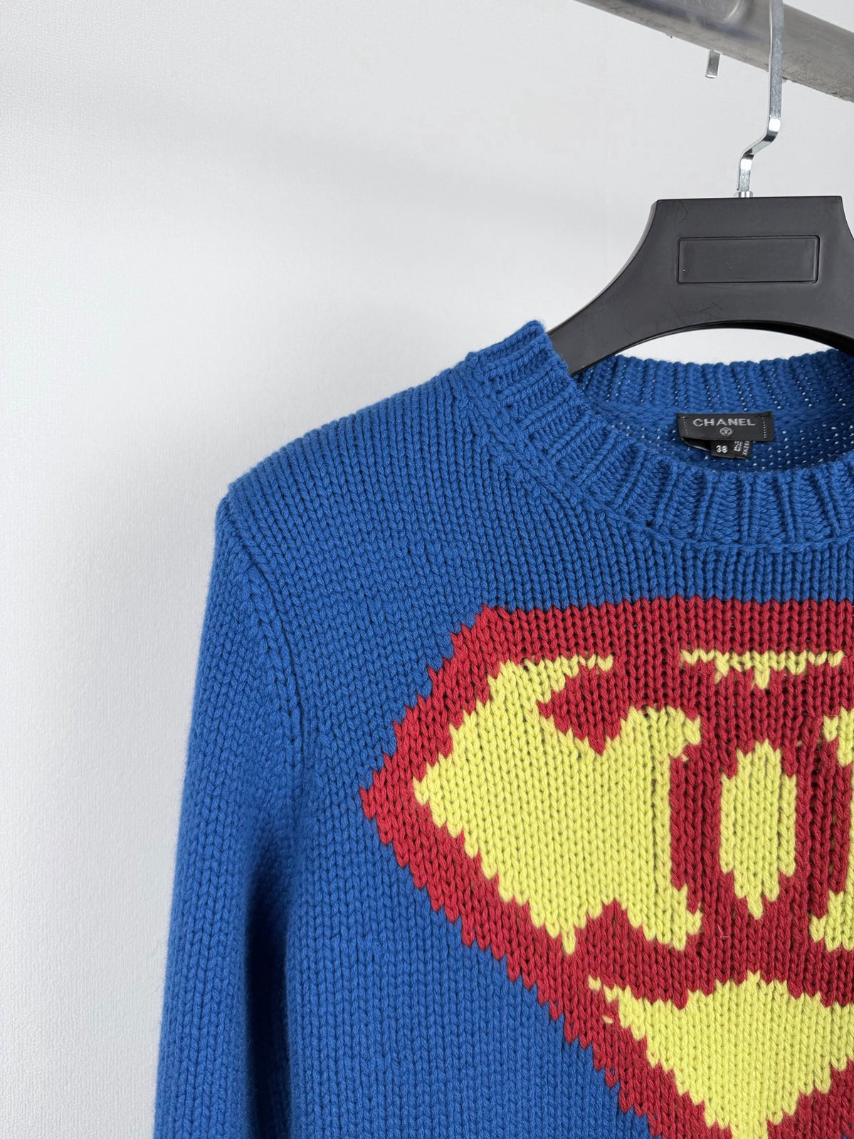 Chanel Superman Double C Logo Crew Neck Sweater Wool Sweater - Women's