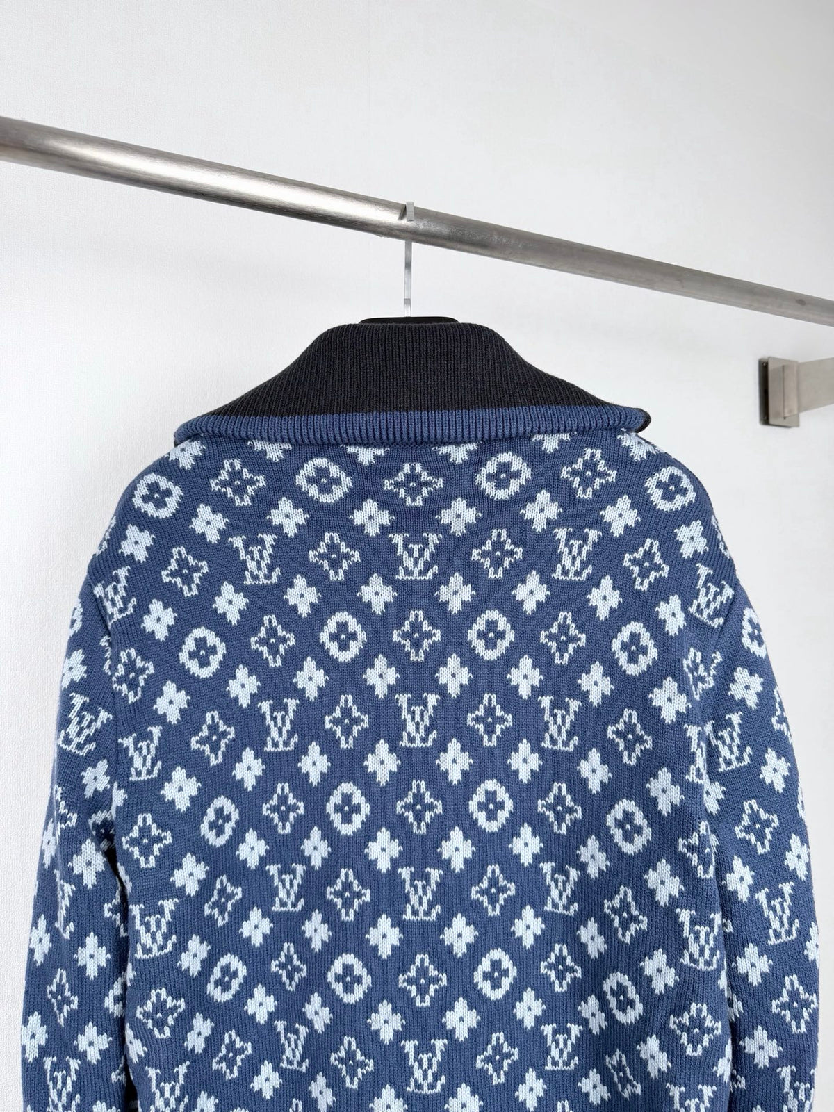 LV Reversible Jacquard Knit Zipper Cardigan