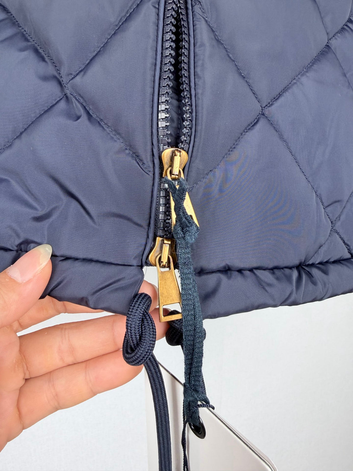 Moncler Diamond Quilted Knit Stand Collar Patchwork Down Jacket - Women's