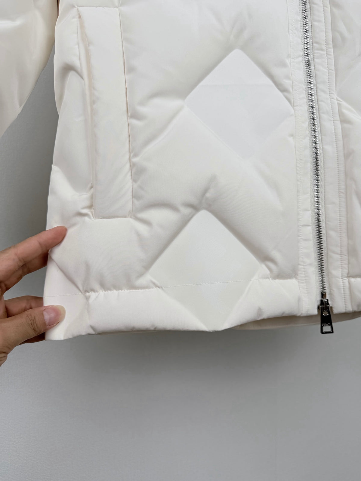 Fendi Jacquard Mid Length Down Jacket - Woman's