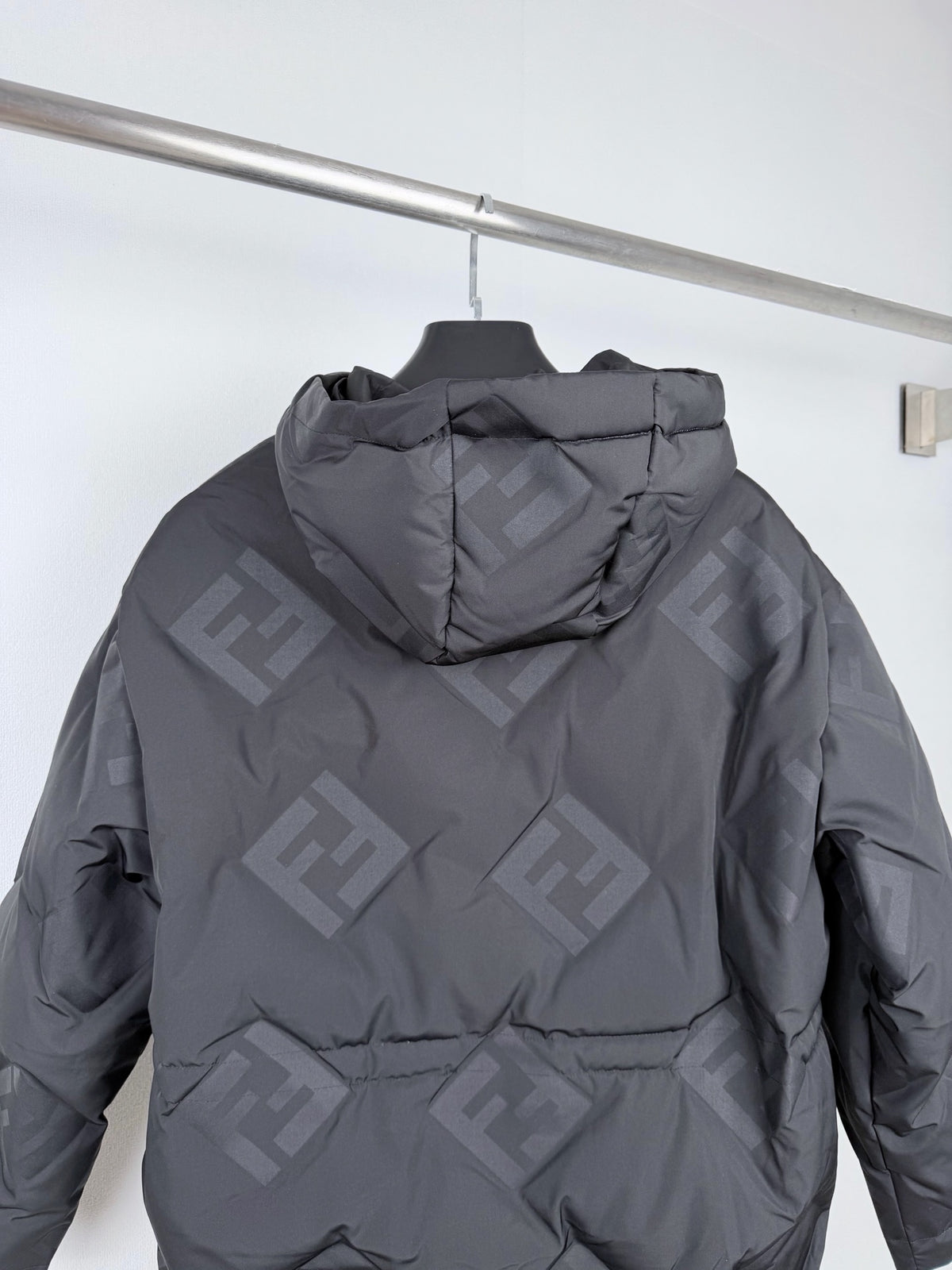 Fendi Jacquard Mid Length Down Jacket - Woman's