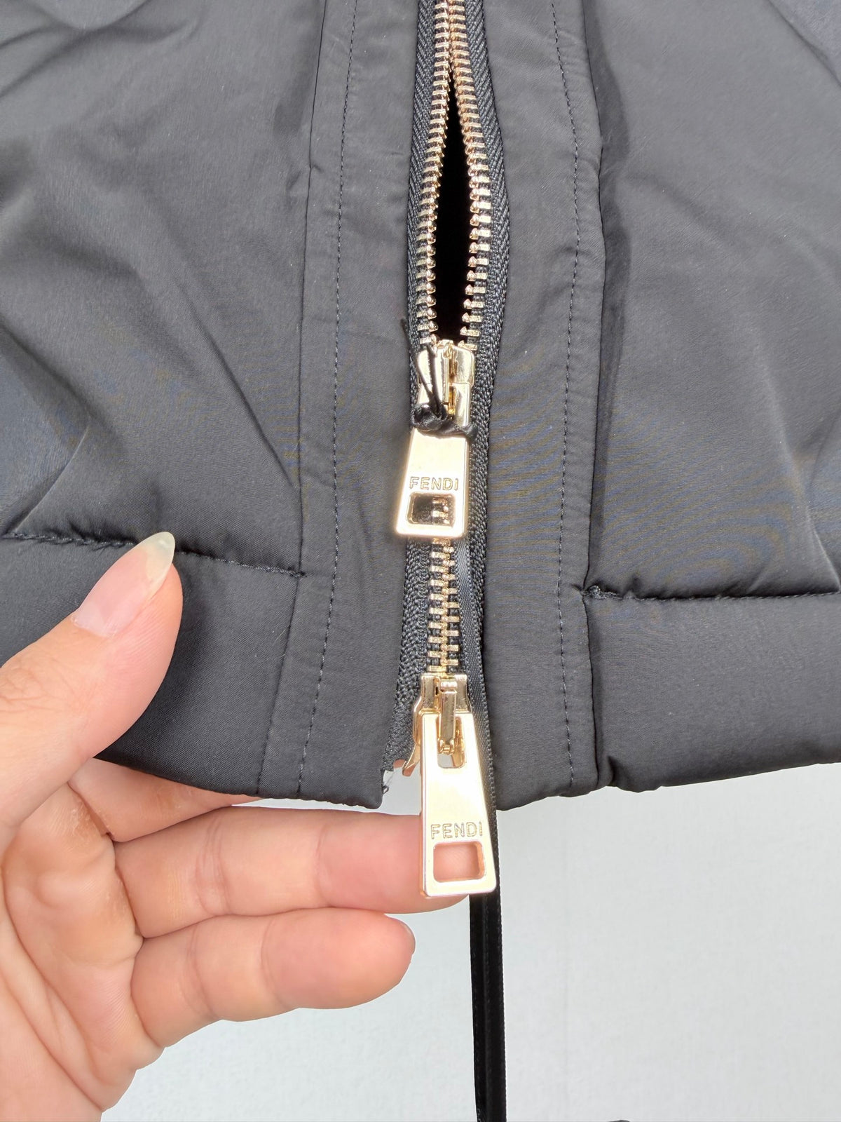 Fendi Jacquard Mid Length Down Jacket - Woman's