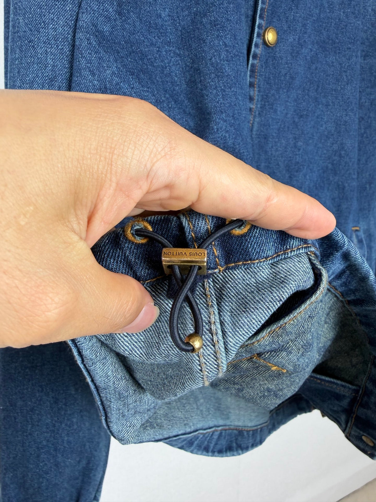 LV Baseball Collar Denim Coach Jacket