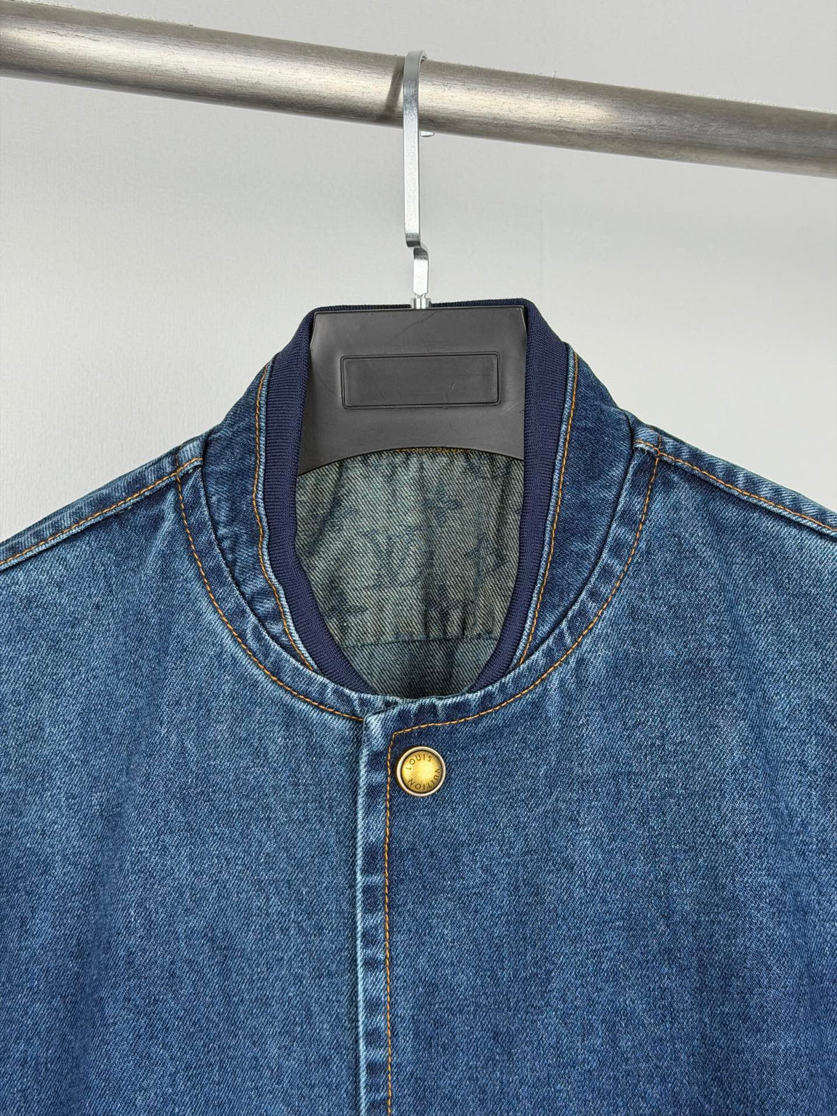 LV Baseball Collar Denim Coach Jacket