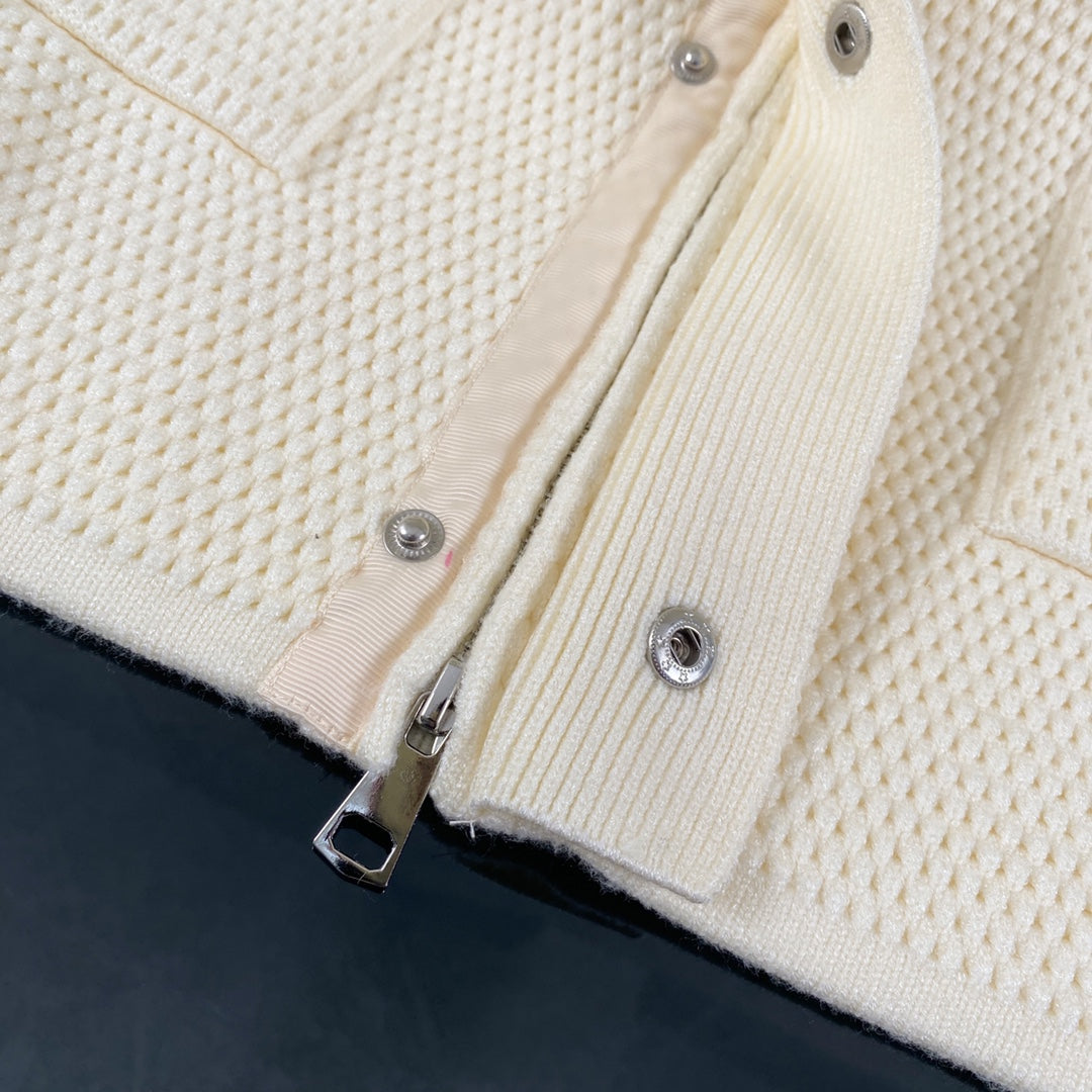 Thom Browne Chunky Knit Cashmere Detachable Zipper Hooded Jacket