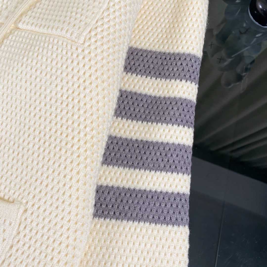 Thom Browne Chunky Knit Cashmere Detachable Zipper Hooded Jacket