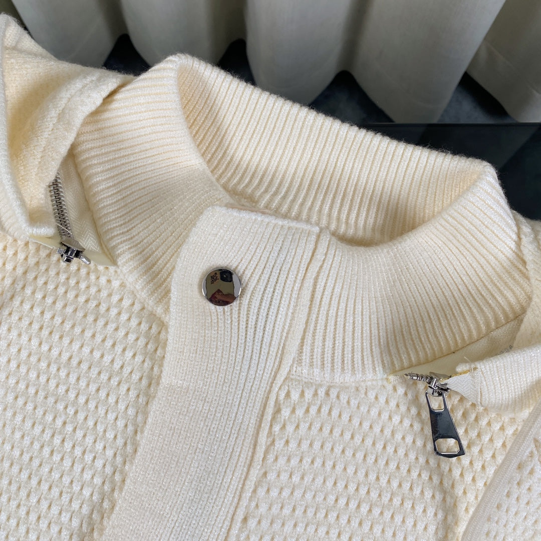 Thom Browne Chunky Knit Cashmere Detachable Zipper Hooded Jacket