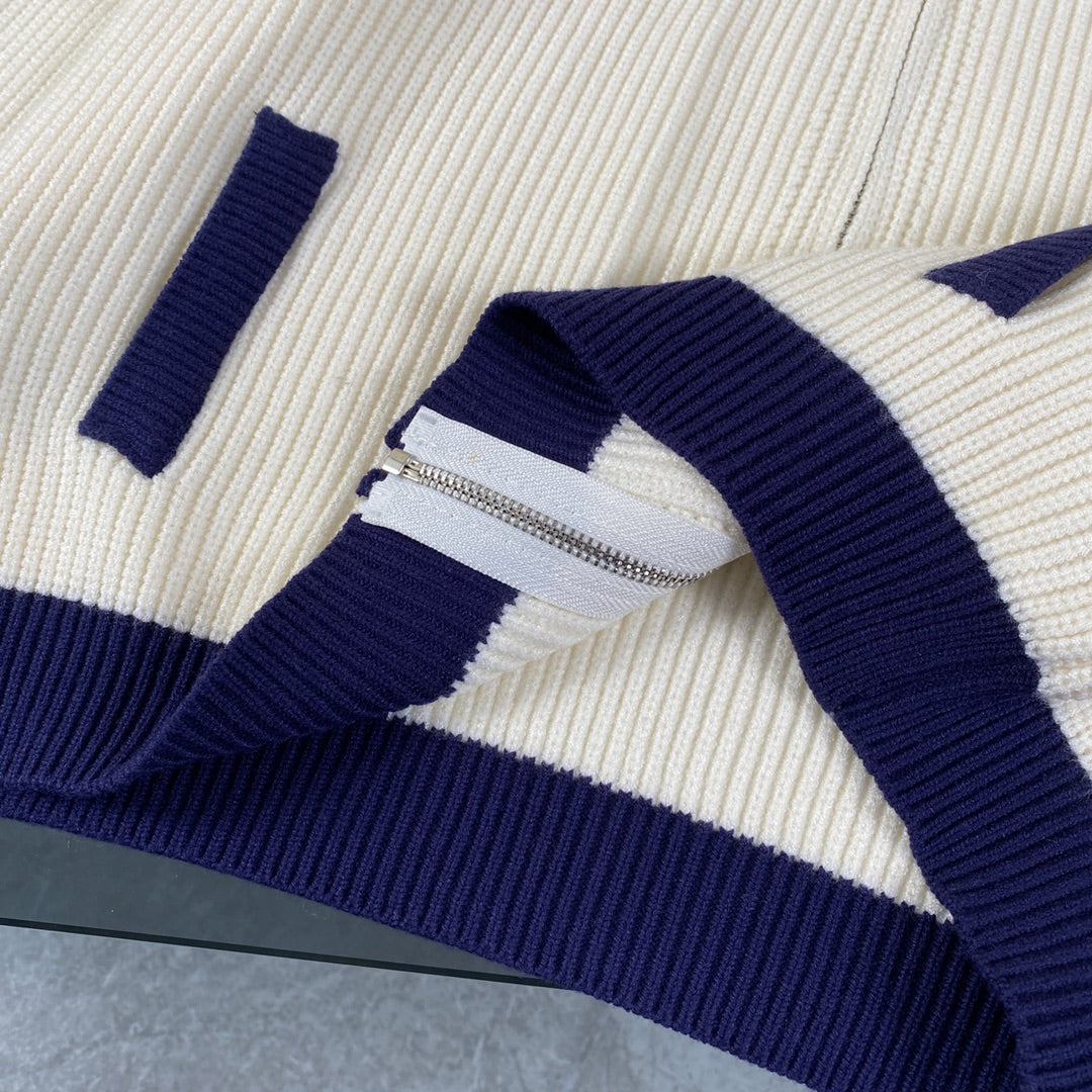 Gucci Double G Zipper Knit Sweater Cardigan