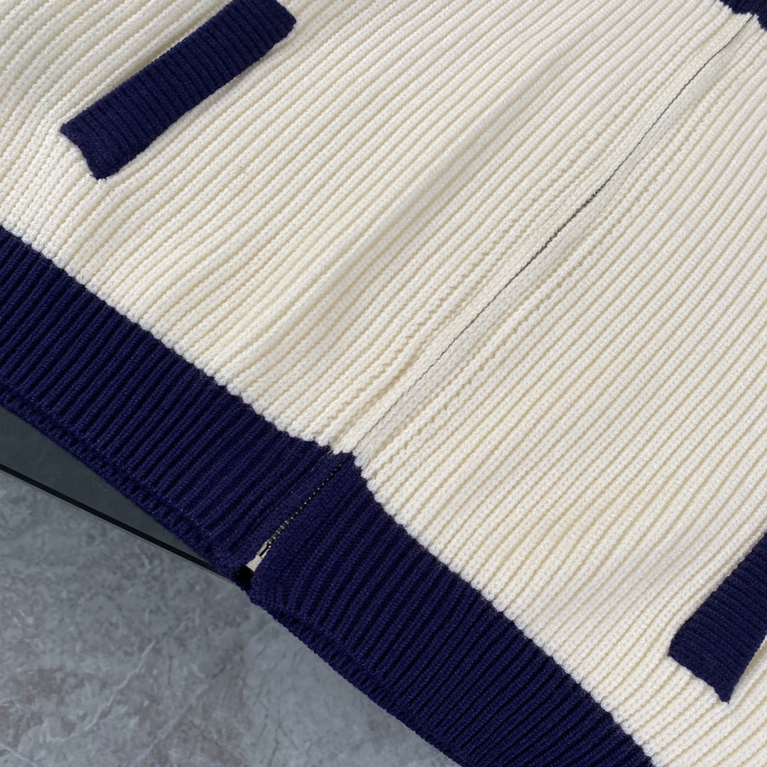 Gucci Double G Zipper Knit Sweater Cardigan