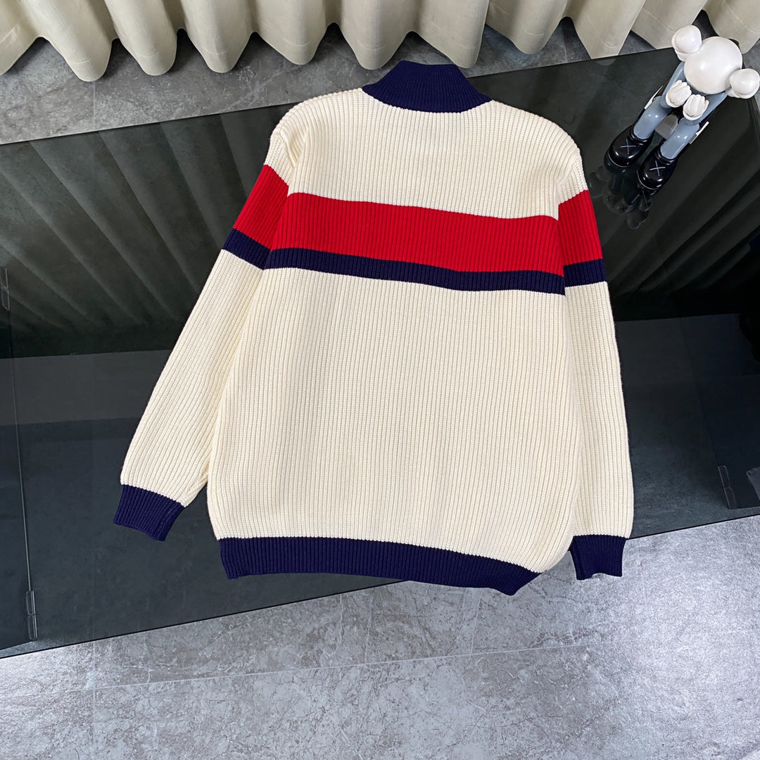 Gucci Double G Zipper Knit Sweater Cardigan