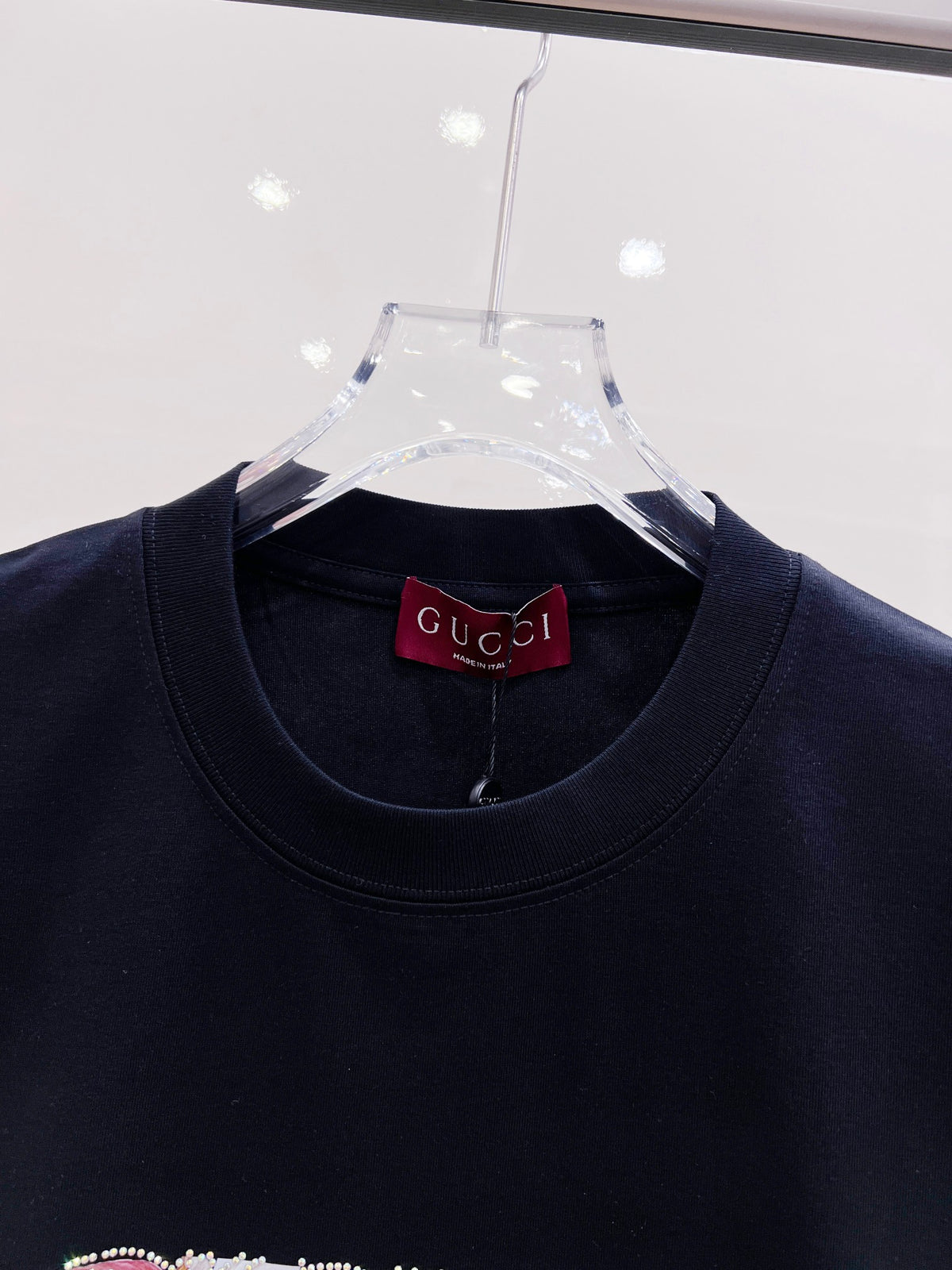 Gucci Floral Print Rhinestone T-Shirt