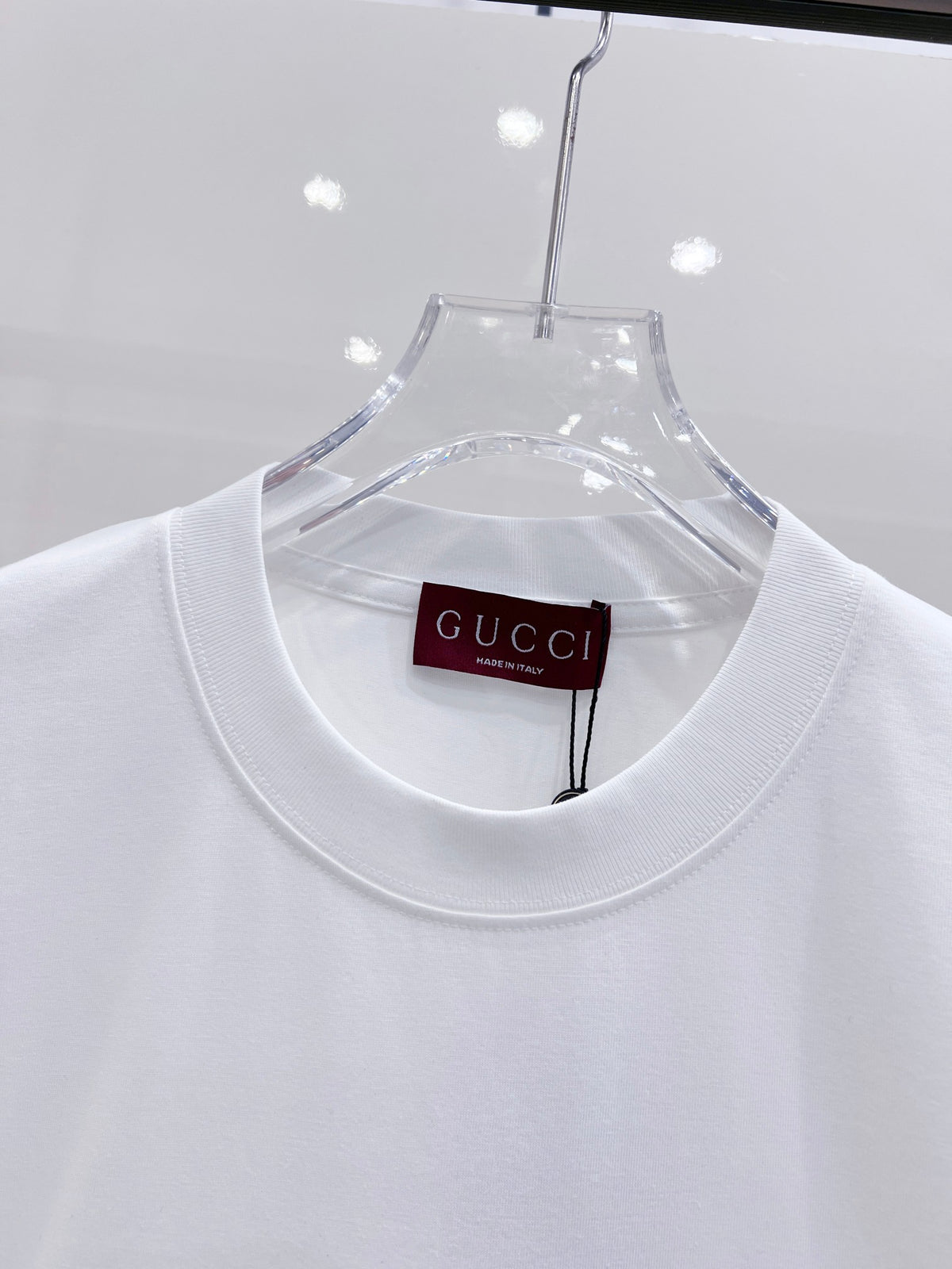 Gucci Floral Print Rhinestone T-Shirt