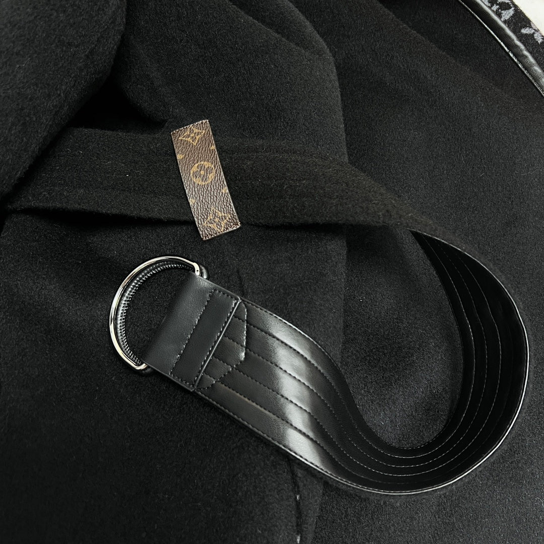 LV Double Sided Wrap Cashmere Wool Coat - Women's