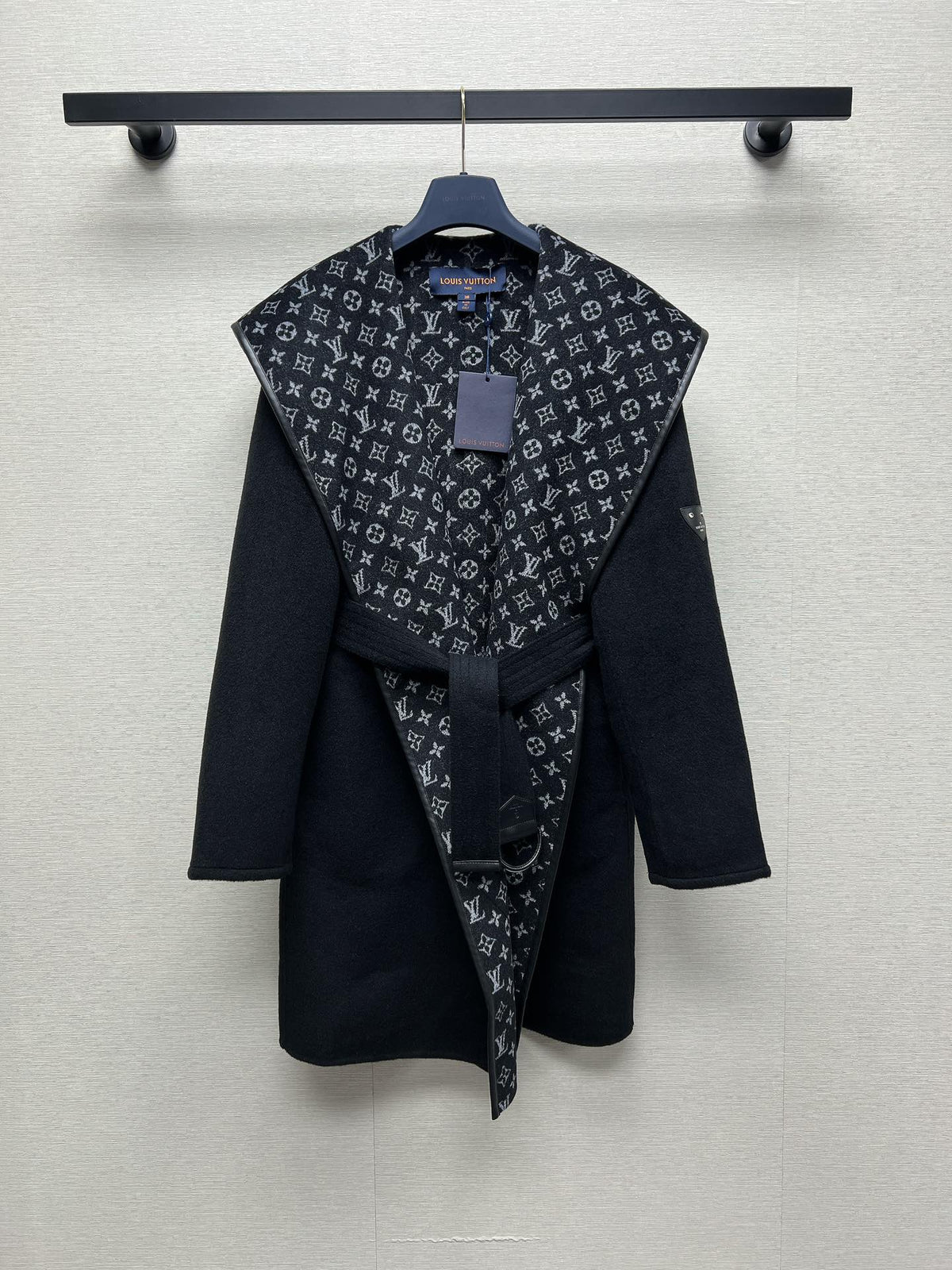 LV Double Sided Wrap Cashmere Wool Coat - Women's