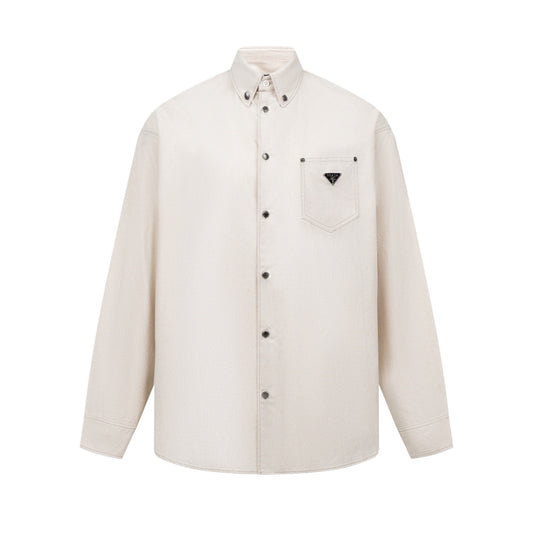 Prada Linen Long Sleeve Shirt