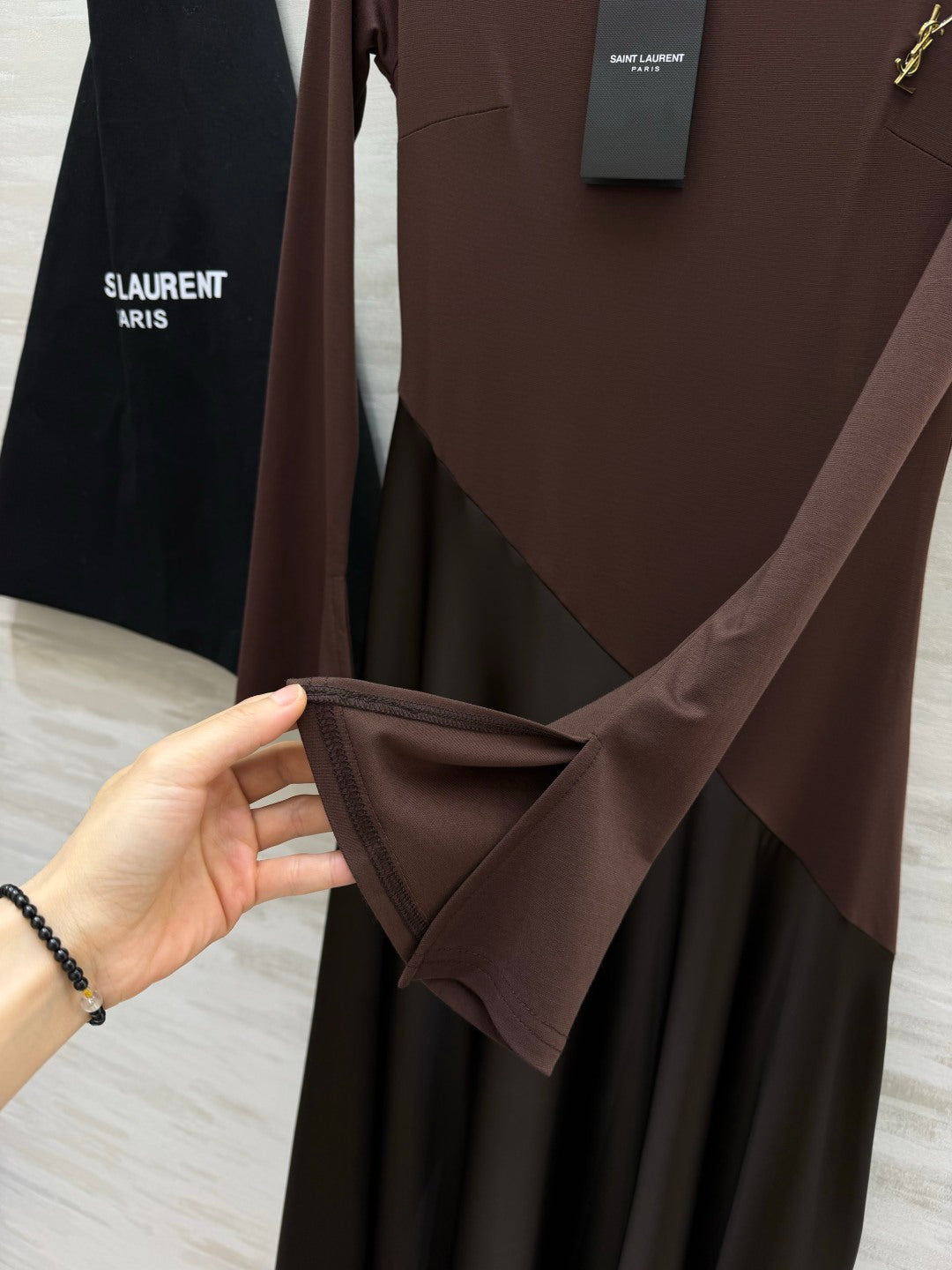 YSL Assymmetrical Neckline Long Dress - Women's