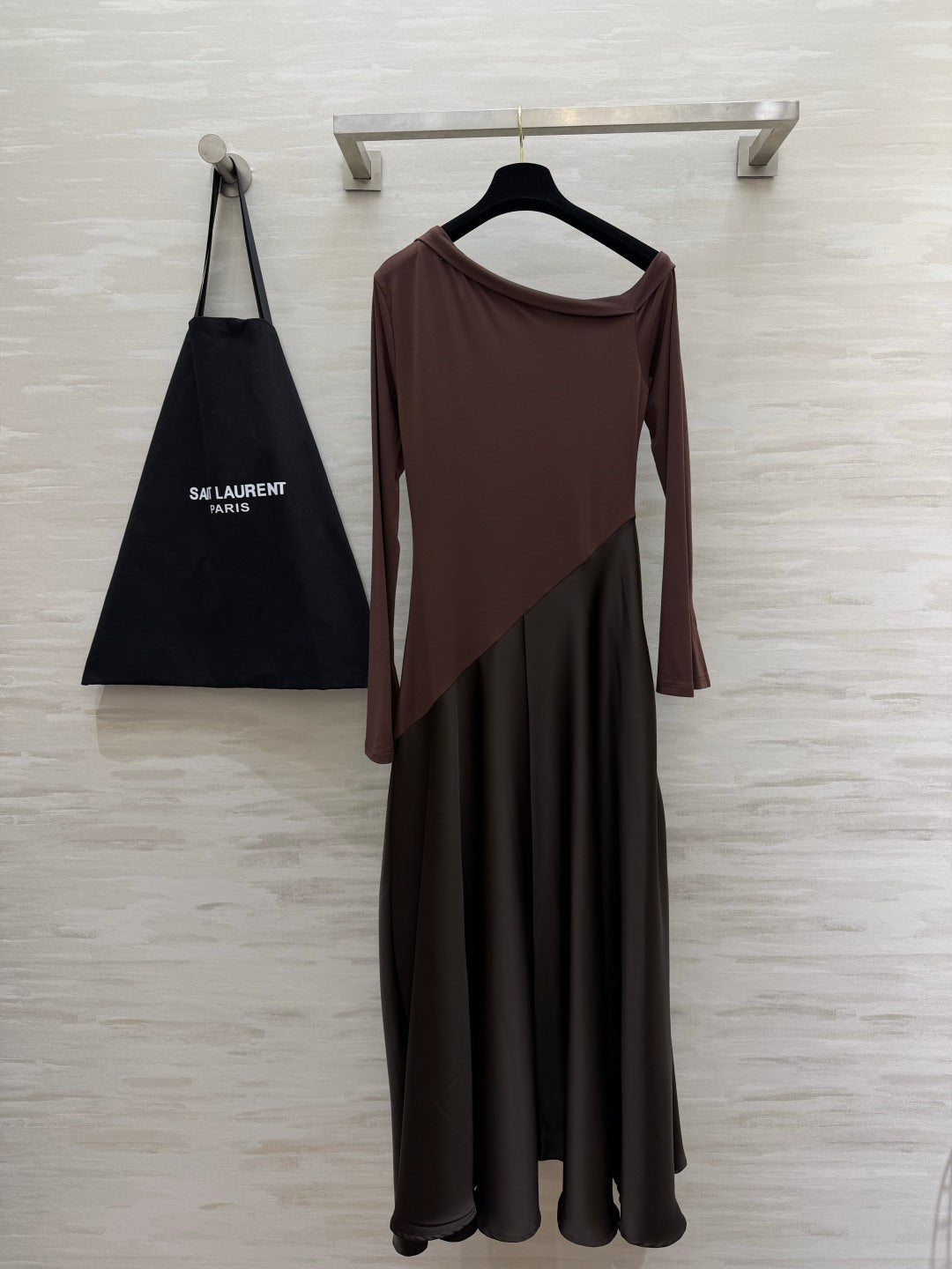 YSL Assymmetrical Neckline Long Dress - Women's