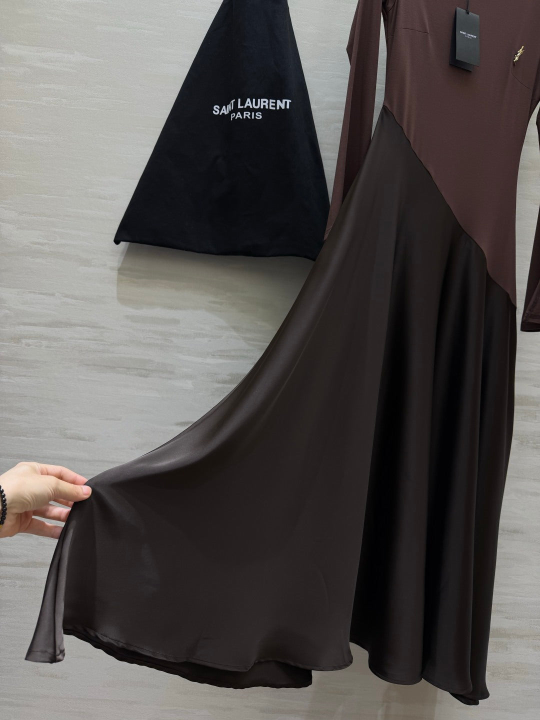 YSL Assymmetrical Neckline Long Dress - Women's