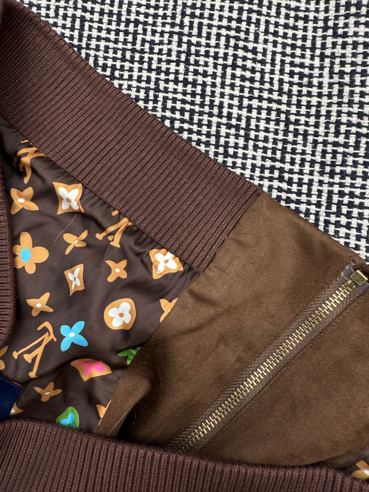 LV x Tyler Suede Zip up Bomber Jacket