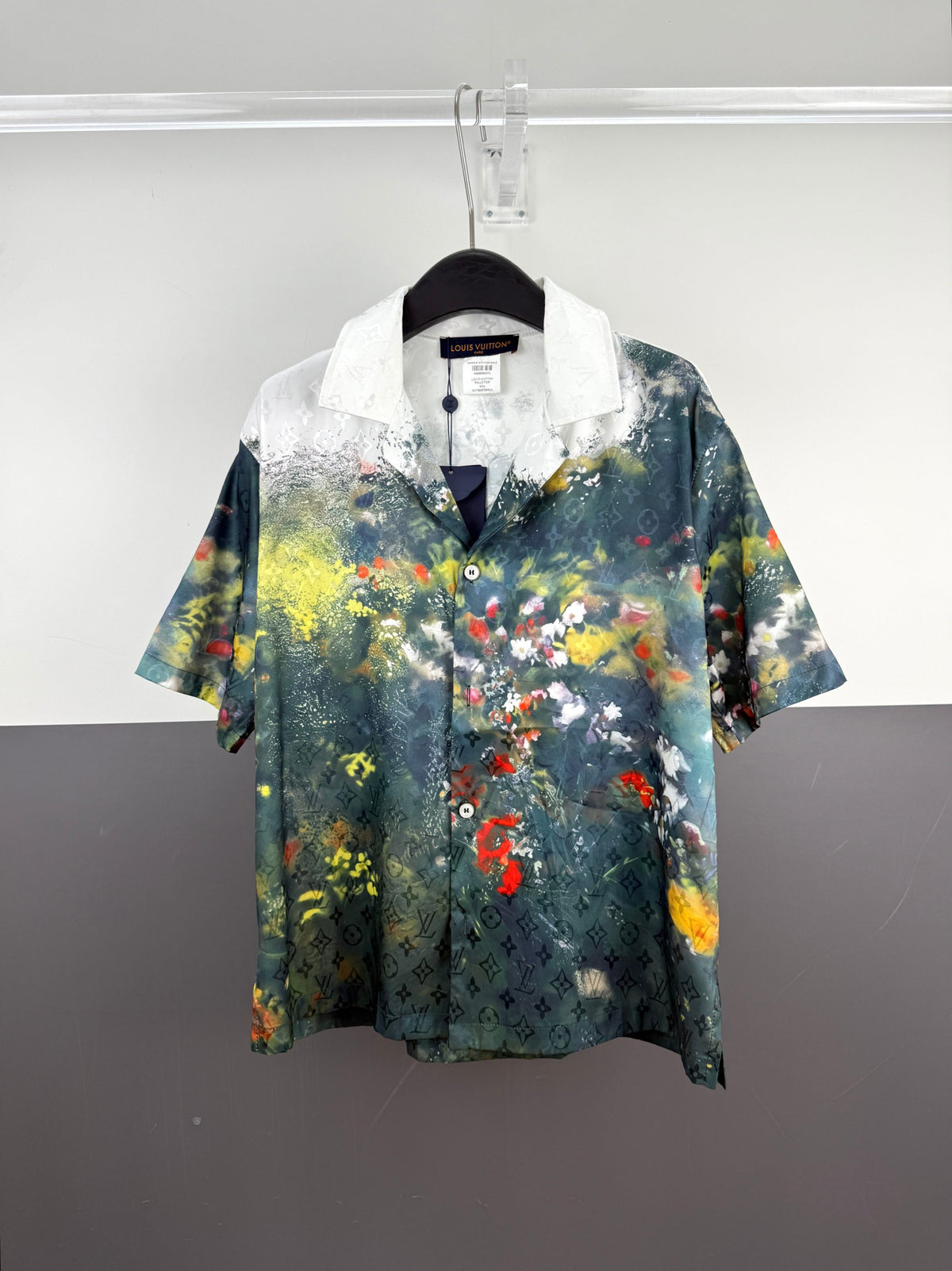 LV Watercolor Jungle Print Short Sleeve Shirt