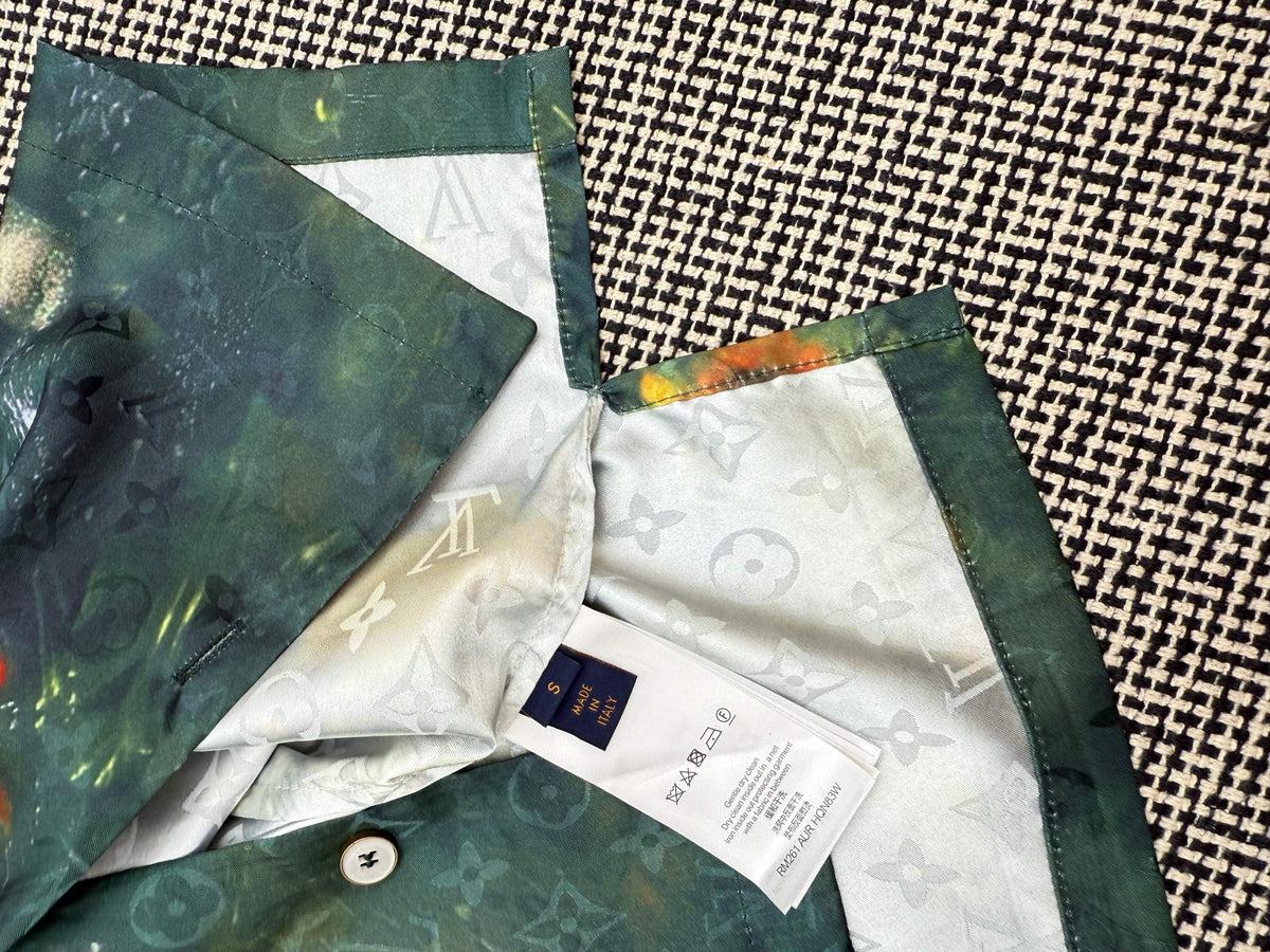 LV Watercolor Jungle Print Short Sleeve Shirt