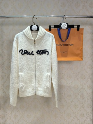 LV Lettered Zip-Up Cardigan Women's