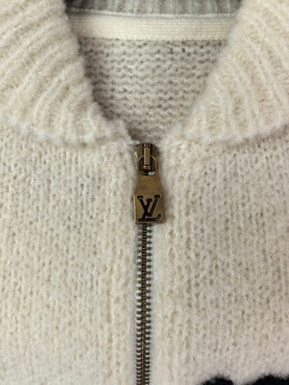 LV Lettered Zip-Up Cardigan Women's
