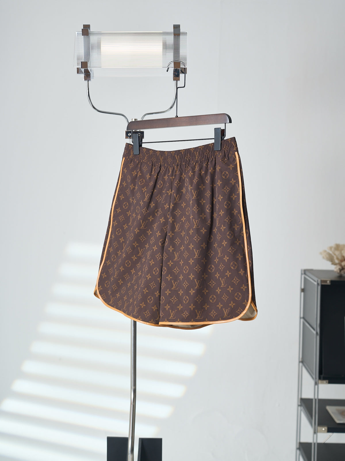 LV Monogram Leather Trim Drawstring Shorts