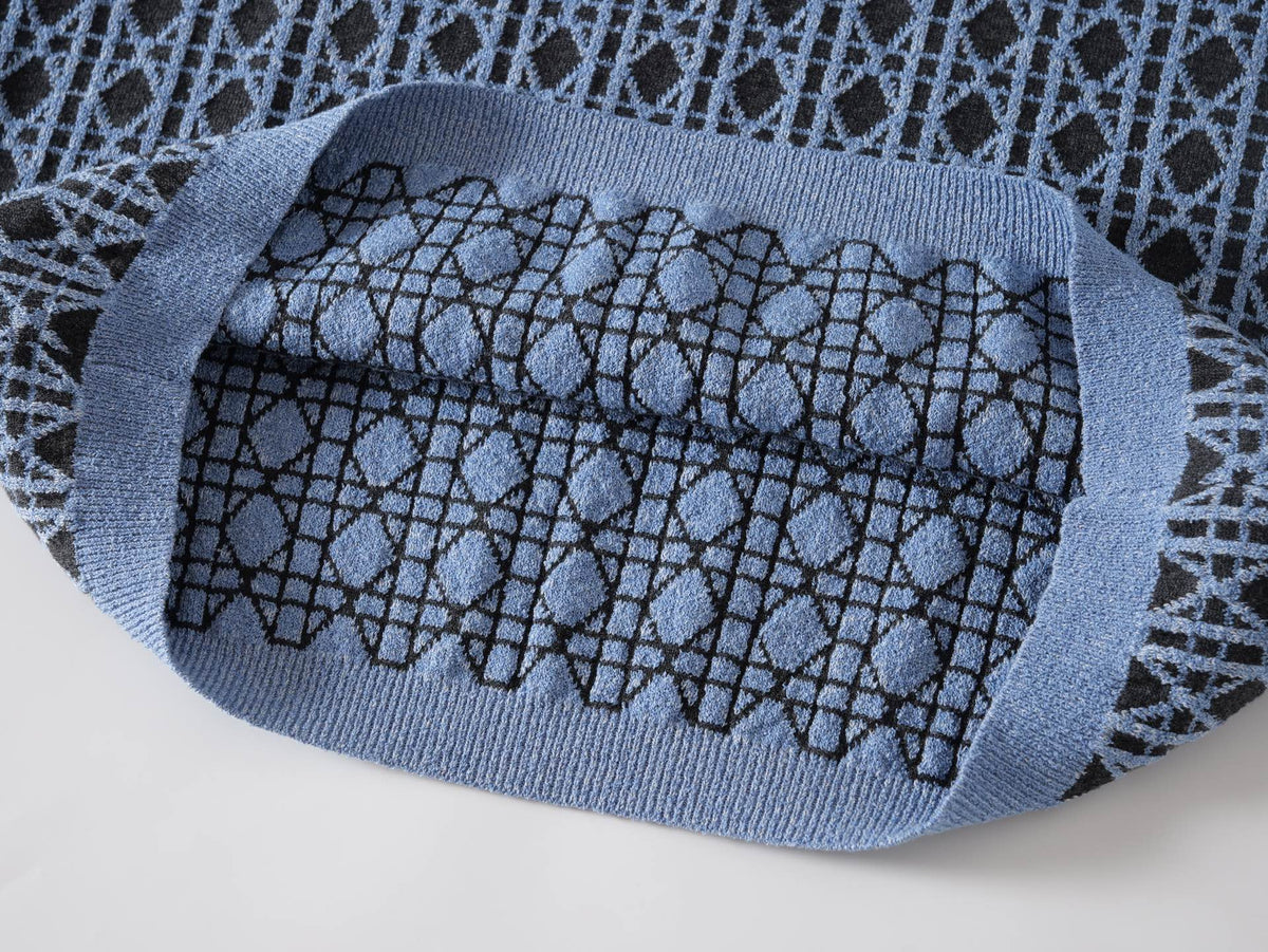 Dior Diamond Jacquard Knit Polo Shirt