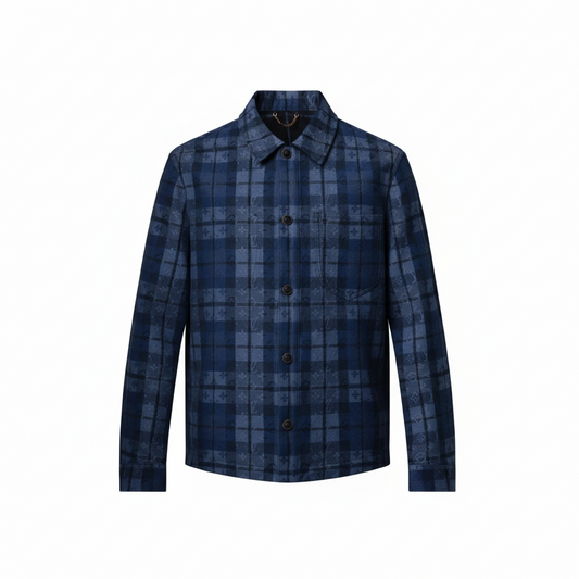 LV Monogram Tartan Denim Overshirt