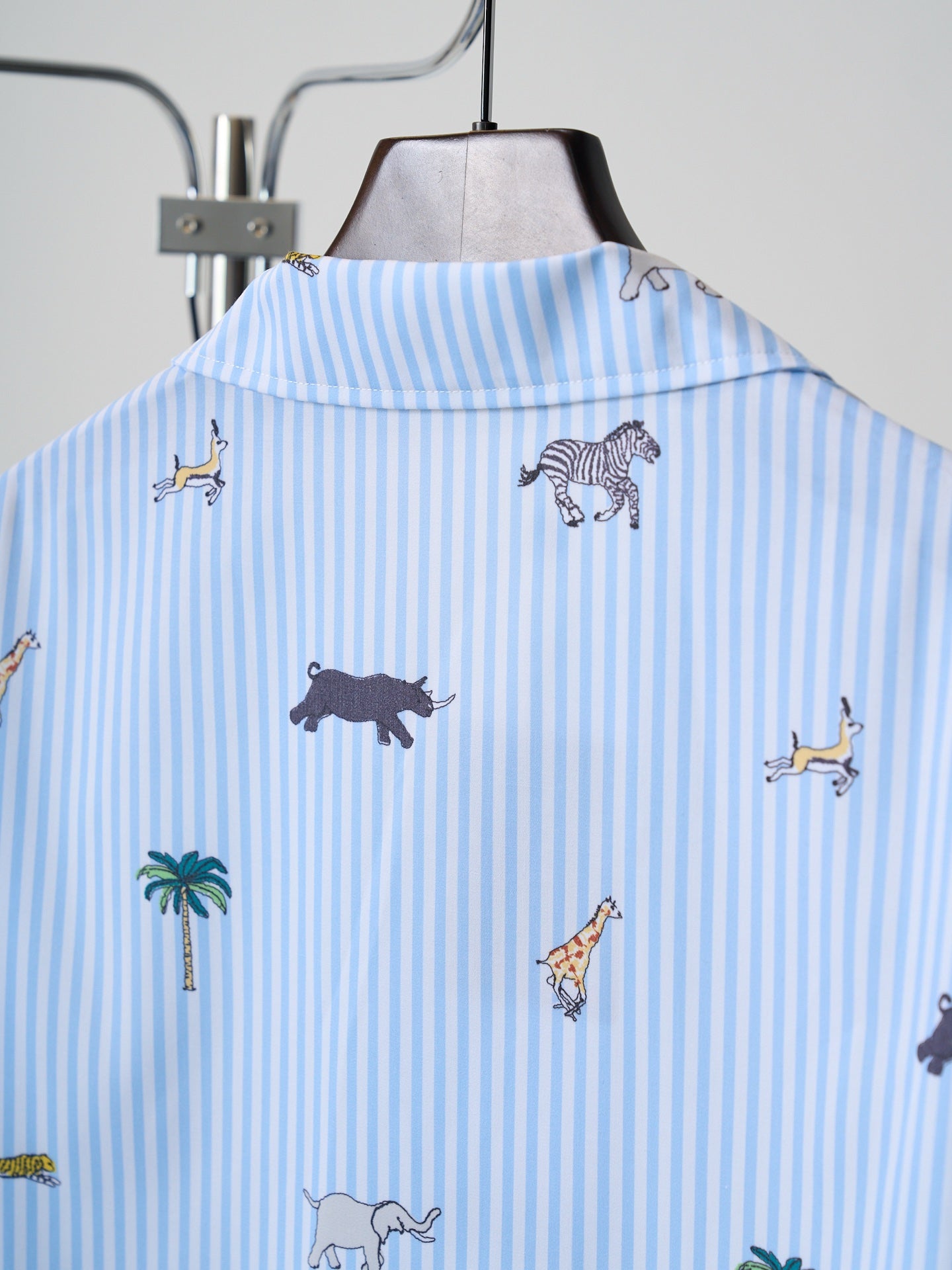 LV All-over Embroidered Striped Short-Sleeve Shirt