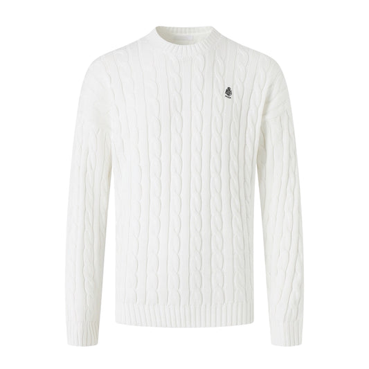 Prada Embroidered Cable Knit Sweater