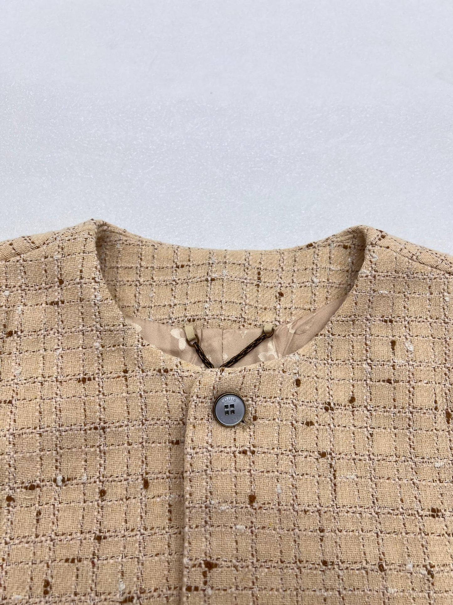 LV Gold Threaded Leather Label Jacket