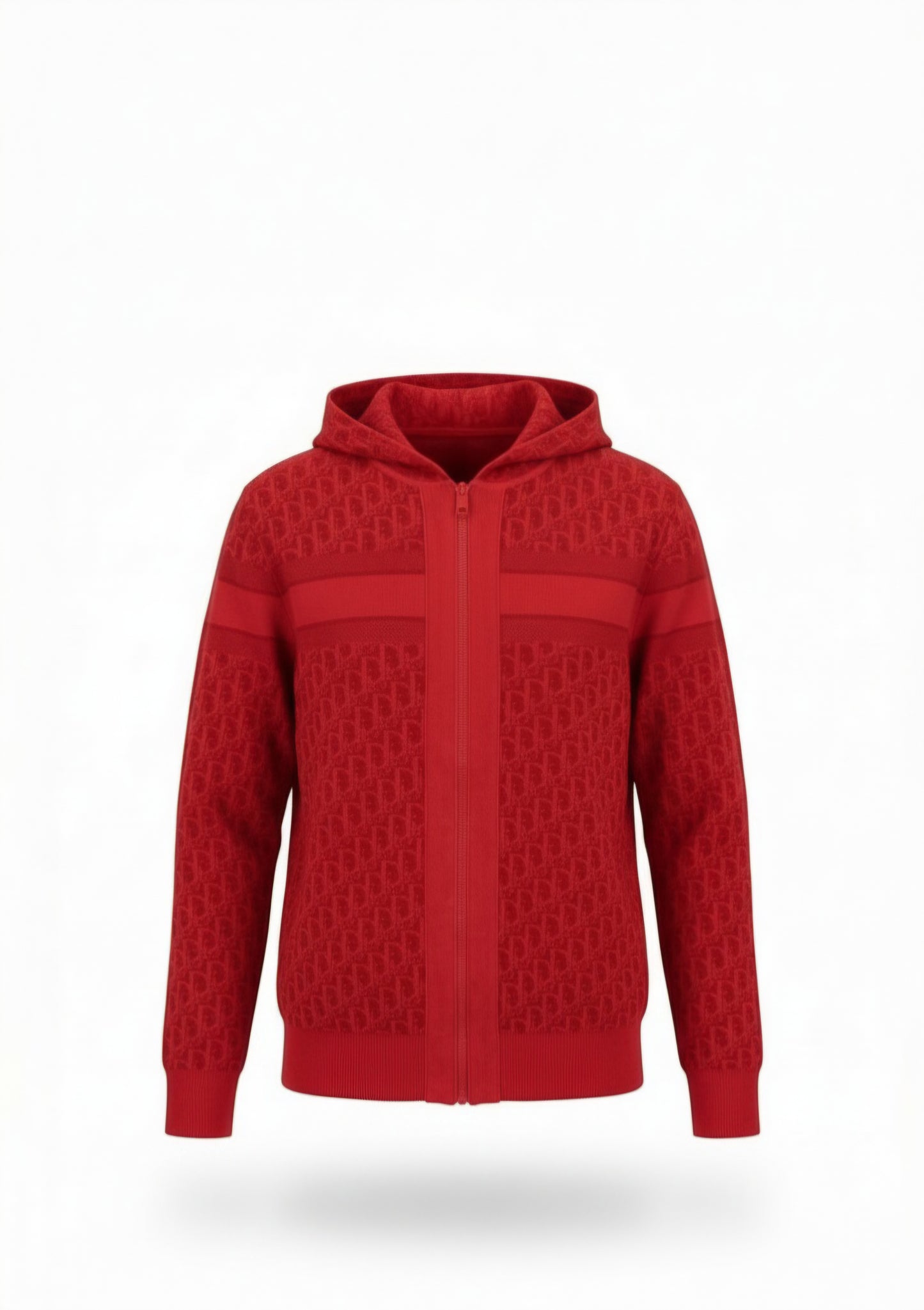Red Reversible Christian Dior logo zip up hoodie Unisex
