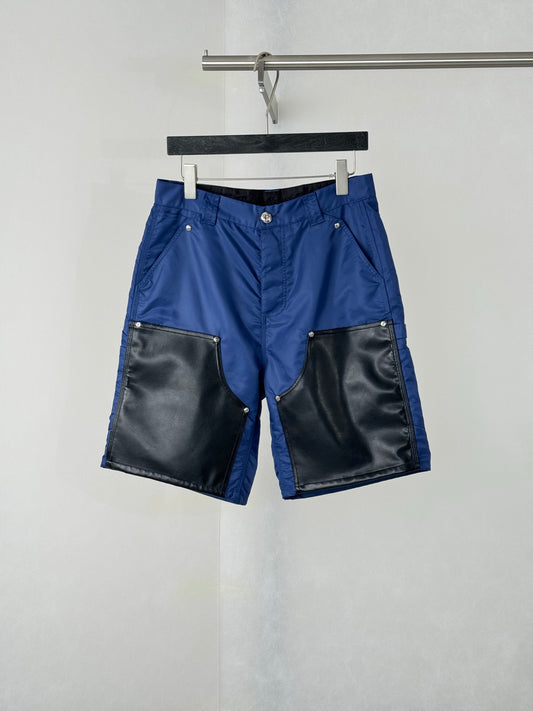 Chrome Heart Leather Patchwork Shorts