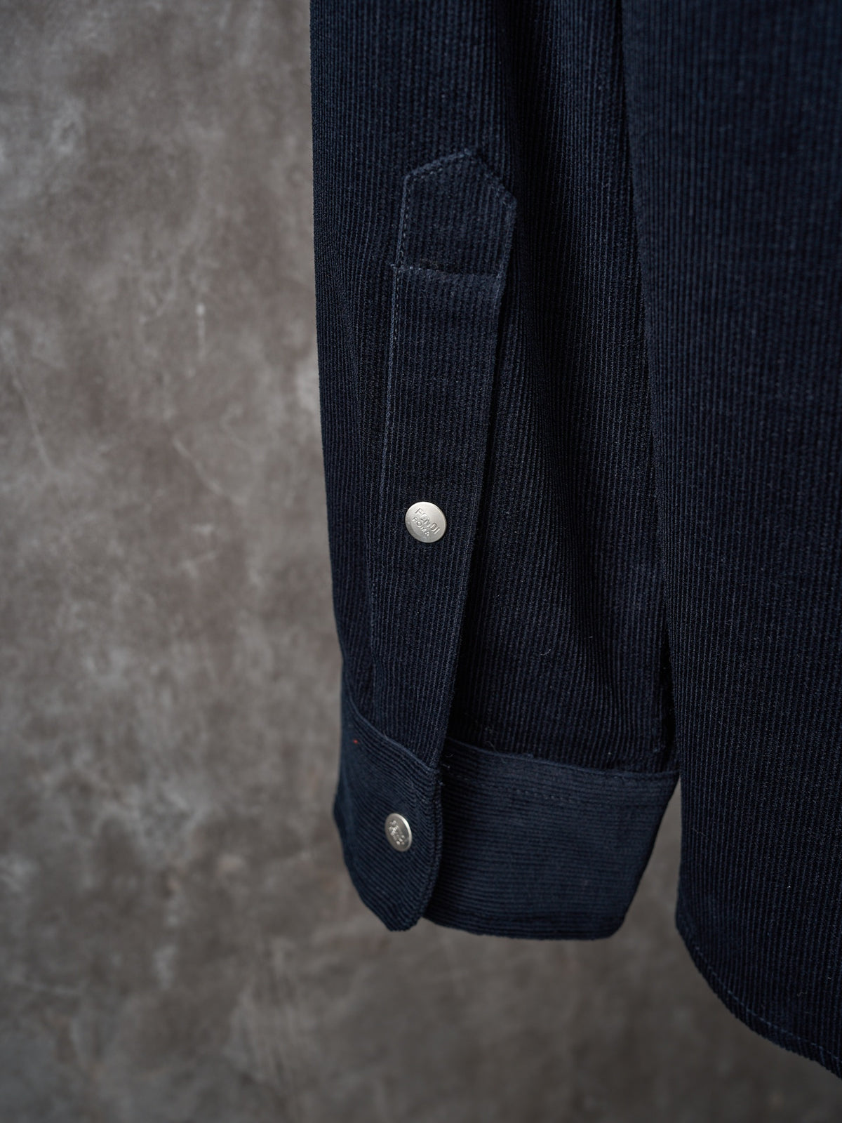 Fendi Corduroy Embossed Embroidered Long-Sleeved Shirt