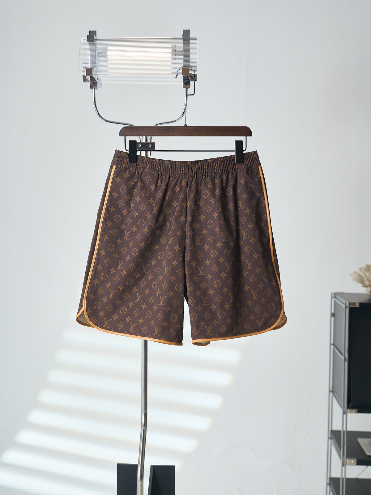 LV Monogram Leather Trim Drawstring Shorts