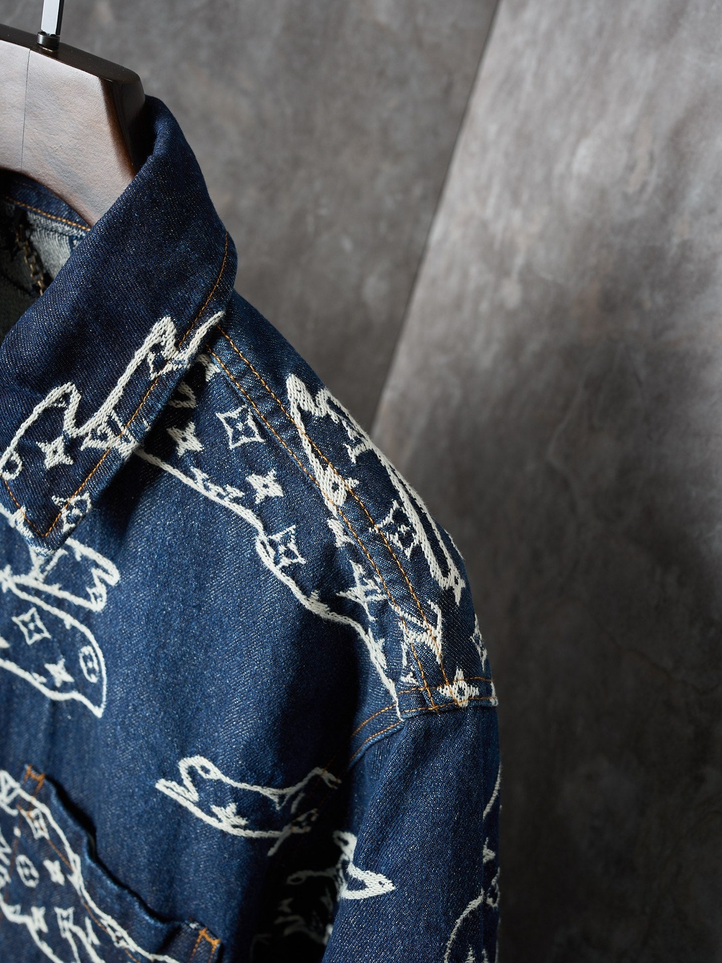 LV Cloud Jacquard Denim short sleeve shirt