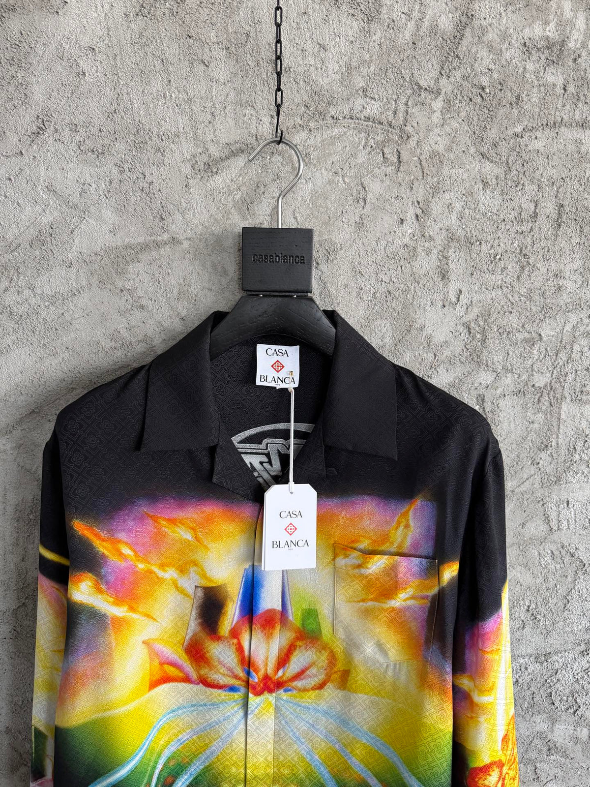 Casablanca Jacquard Silk Long-Sleeved Shirt
