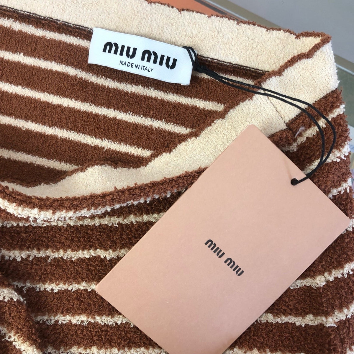 Miu Miu Cotton Boucle Knit Shorts- Women's