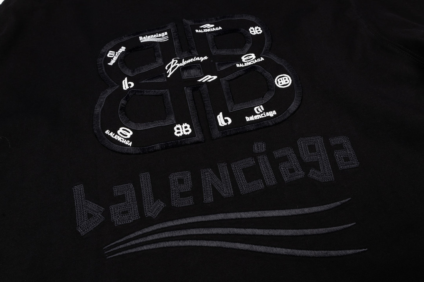 Balenciaga Wave Light-Reflecting Embroidered T-Shirt