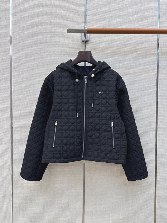 Dior Diane Wanna Get Quilted Hooded Cotton Jacket