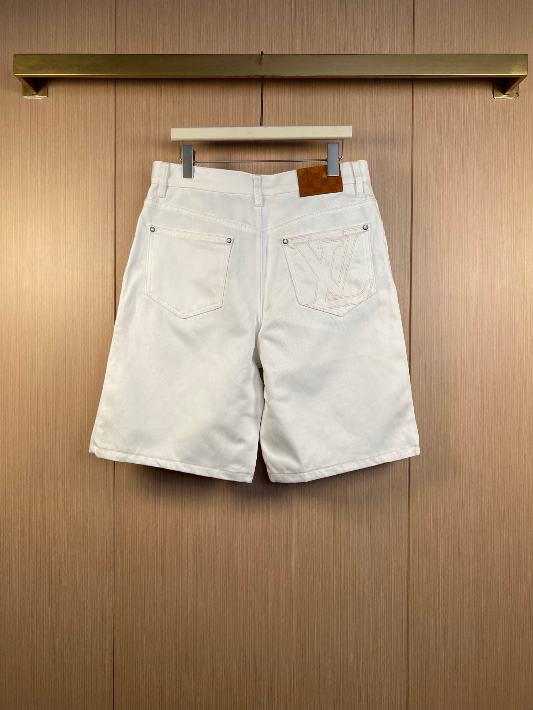 LV Embroidered Skateboard Denim Shorts