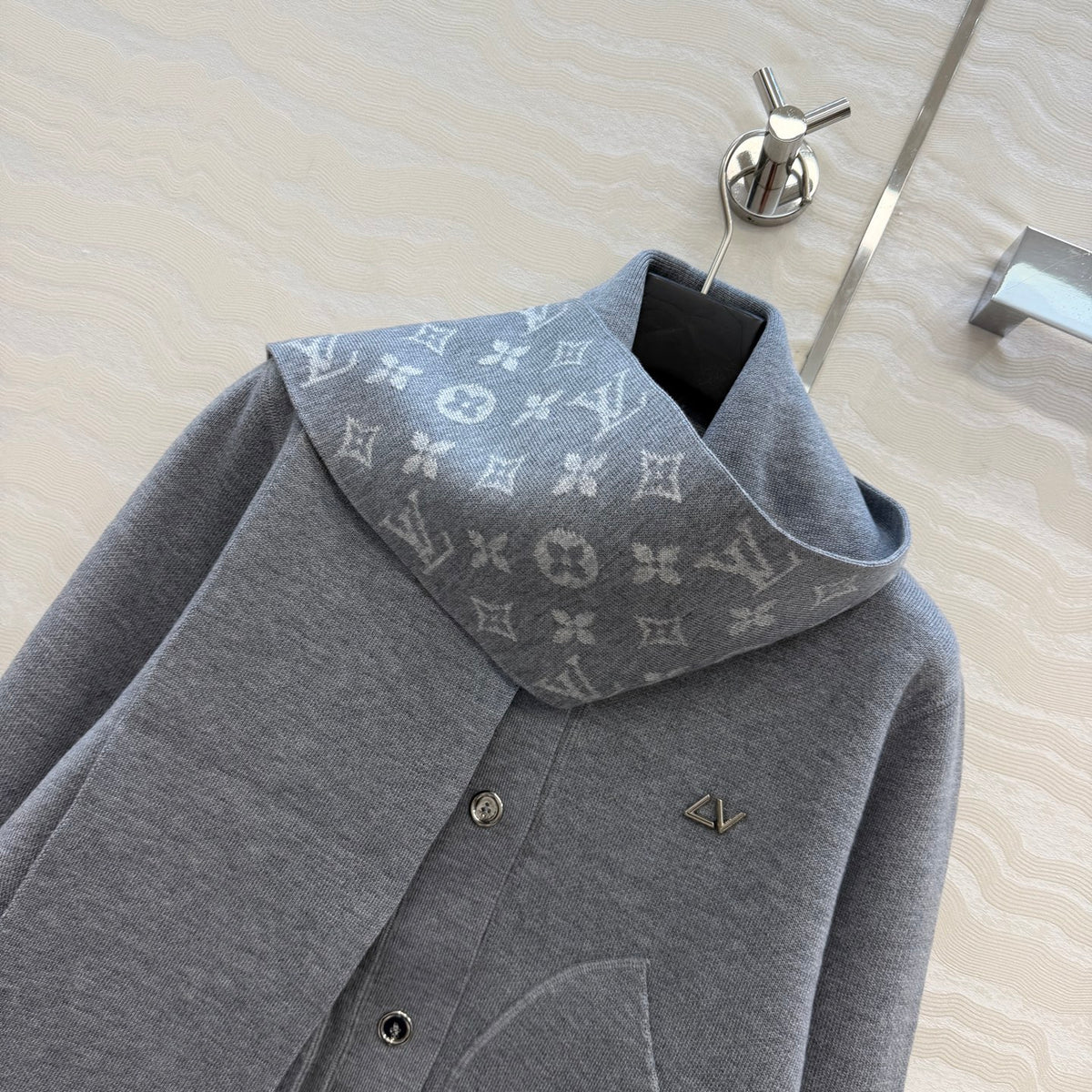 LV Monogram Inlaid Two-Tone Patterned Jacket Women's